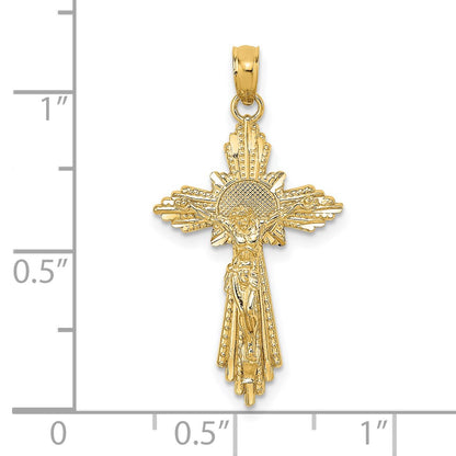 14k Yellow Gold D/C Crucifix Charm