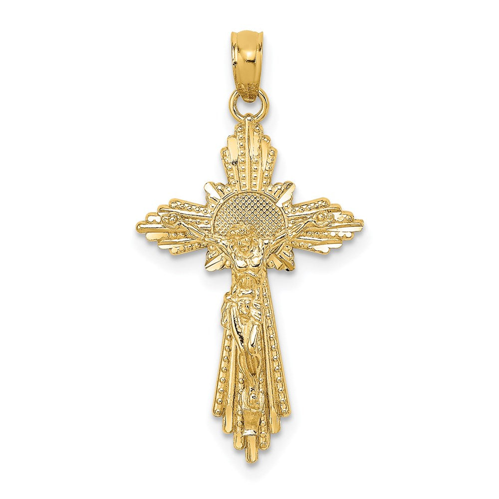 14k Yellow Gold D/C Crucifix Charm