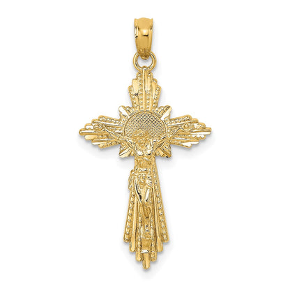 14k Yellow Gold D/C Crucifix Charm