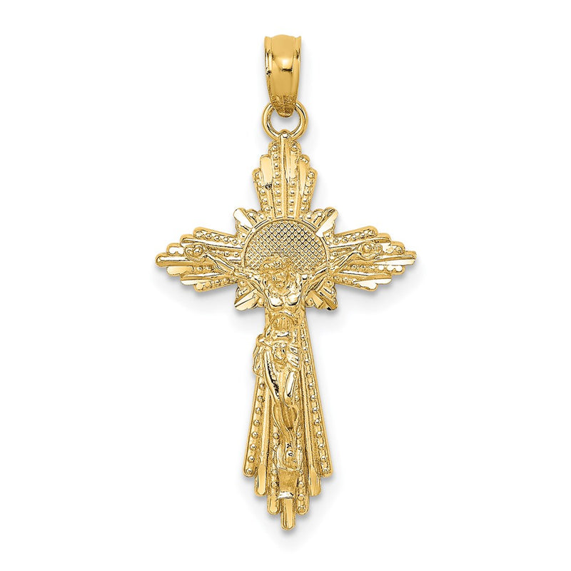 14k Yellow Gold D/C Crucifix Charm