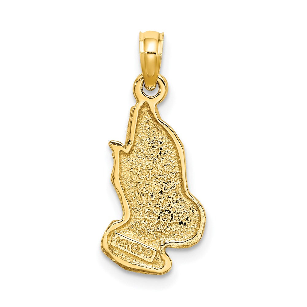 14k Yellow Gold 2-D Praying Hands Charm