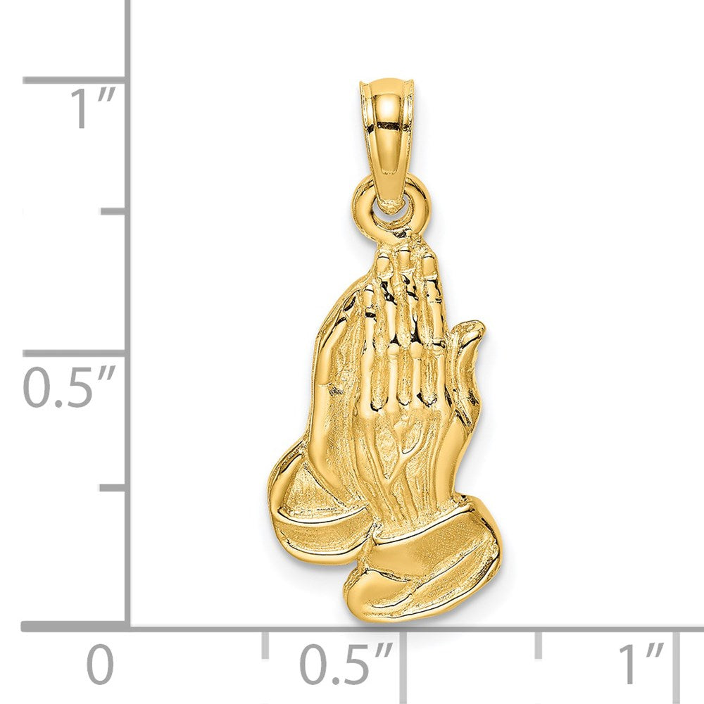 14k Yellow Gold 2-D Praying Hands Charm