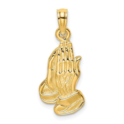 14k Yellow Gold 2-D Praying Hands Charm