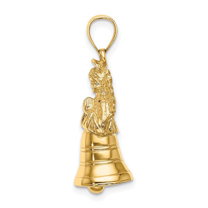 14k Yellow Gold 3-D w/ Moveable Angel Charm