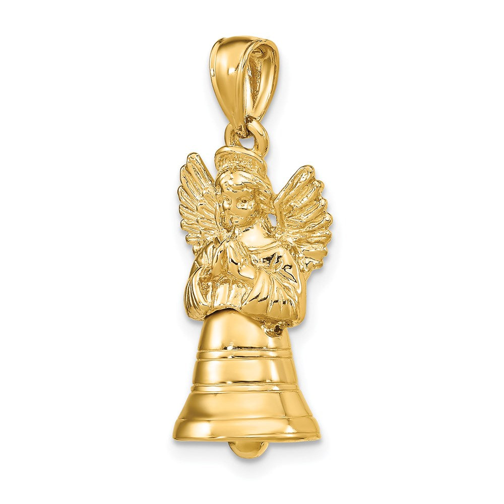 14k Yellow Gold 3-D w/ Moveable Angel Charm