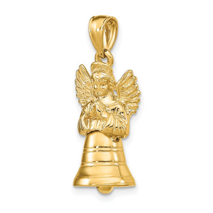 14k Yellow Gold 3-D w/ Moveable Angel Charm