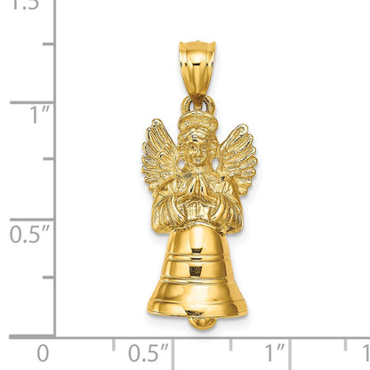 14k Yellow Gold 3-D w/ Moveable Angel Charm