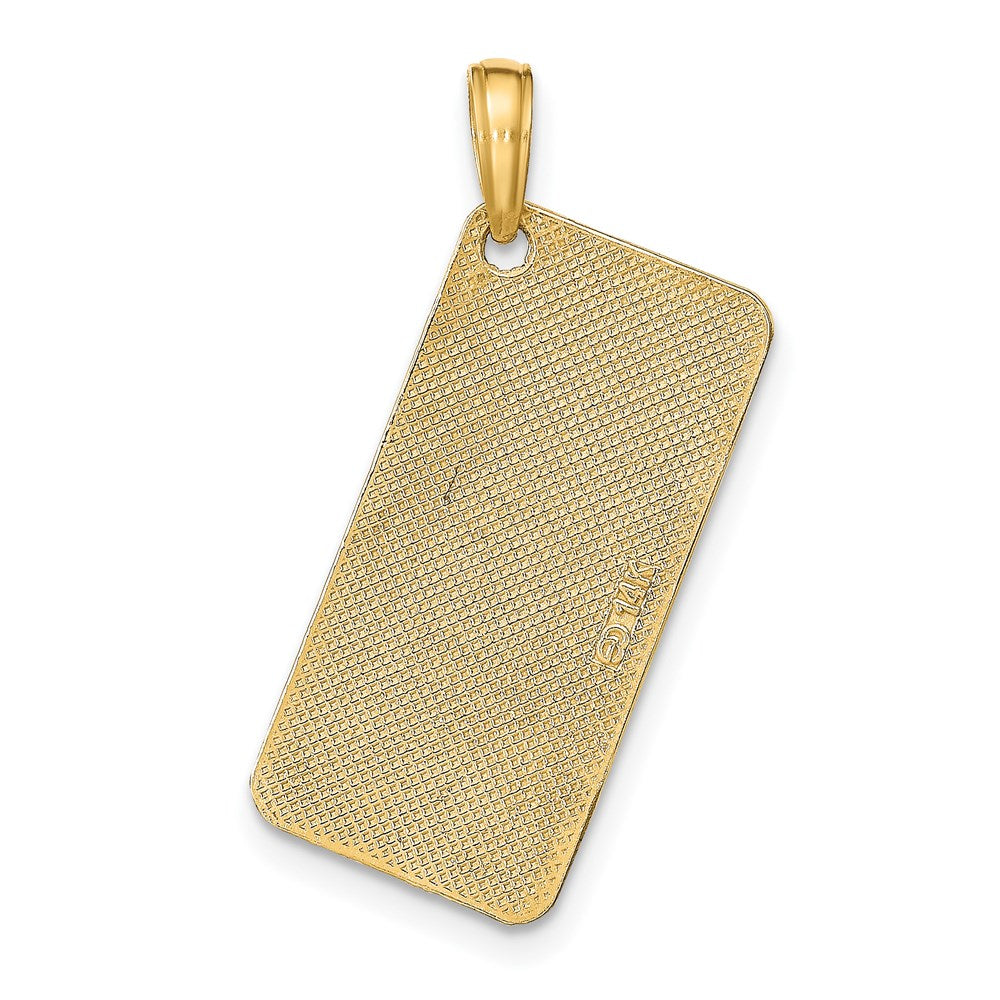 14k Yellow Gold ST. THOMAS License Plate Pendant