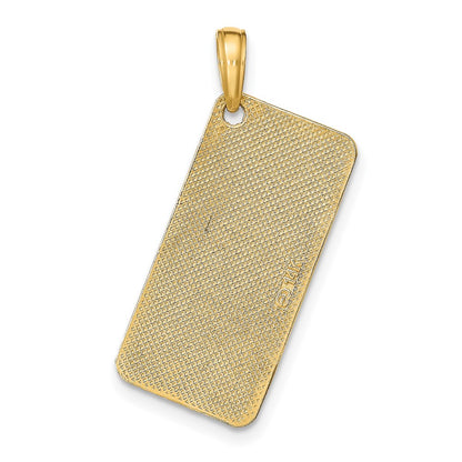 14k Yellow Gold ST. THOMAS License Plate Pendant