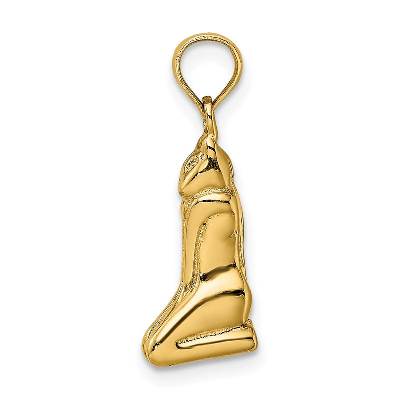 14k Yellow Gold 3D Polished MARCO ISLAND Cat Charm