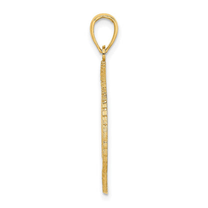 14k Yellow Gold BAHAMAS Crest In Textured Frame Charm