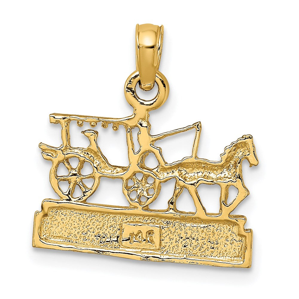 14k Yellow Gold CHARLESTON Horse and Cart Charm