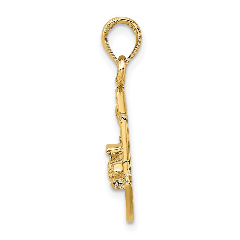 14k Yellow Gold CHARLESTON SCENE w/ Horse Cart and House Charm