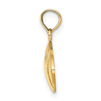 14k Yellow Gold 2-D Engraveable Football Charm