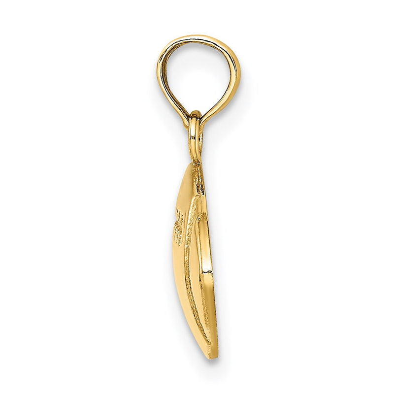 14k Yellow Gold 2-D Engraveable Football Charm