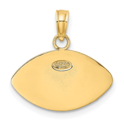 14k Yellow Gold 2-D Engraveable Football Charm