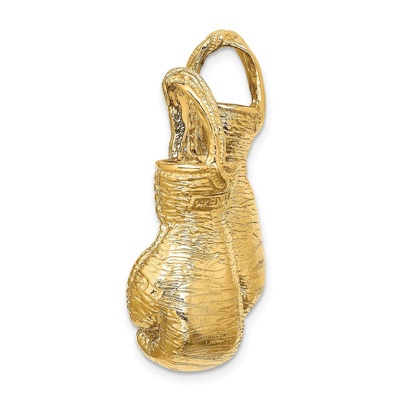 14k Yellow Gold 3-D Textured Double Boxing Gloves Slide