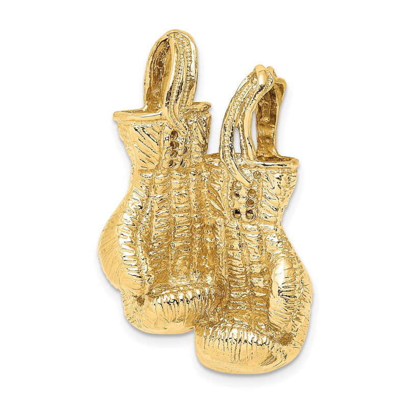 14k Yellow Gold 3-D Textured Double Boxing Gloves Slide
