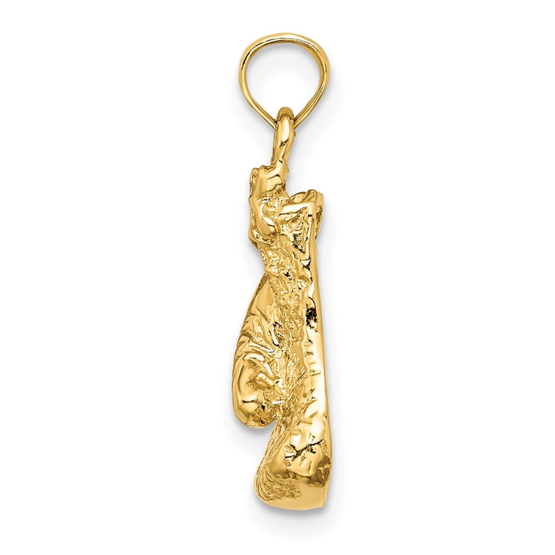14k Yellow Gold Polished  Single Boxing Glove Pendant