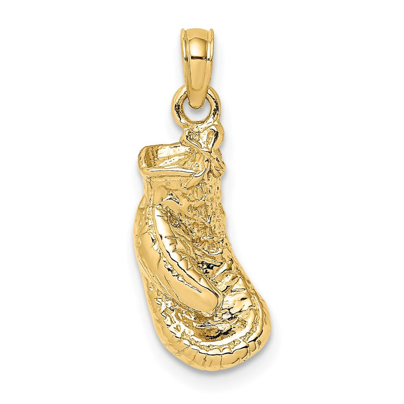14k Yellow Gold Polished  Single Boxing Glove Pendant