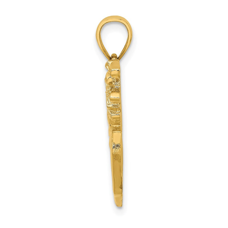 14k Yellow Gold 2-D Golf Bag and Clubs Charm