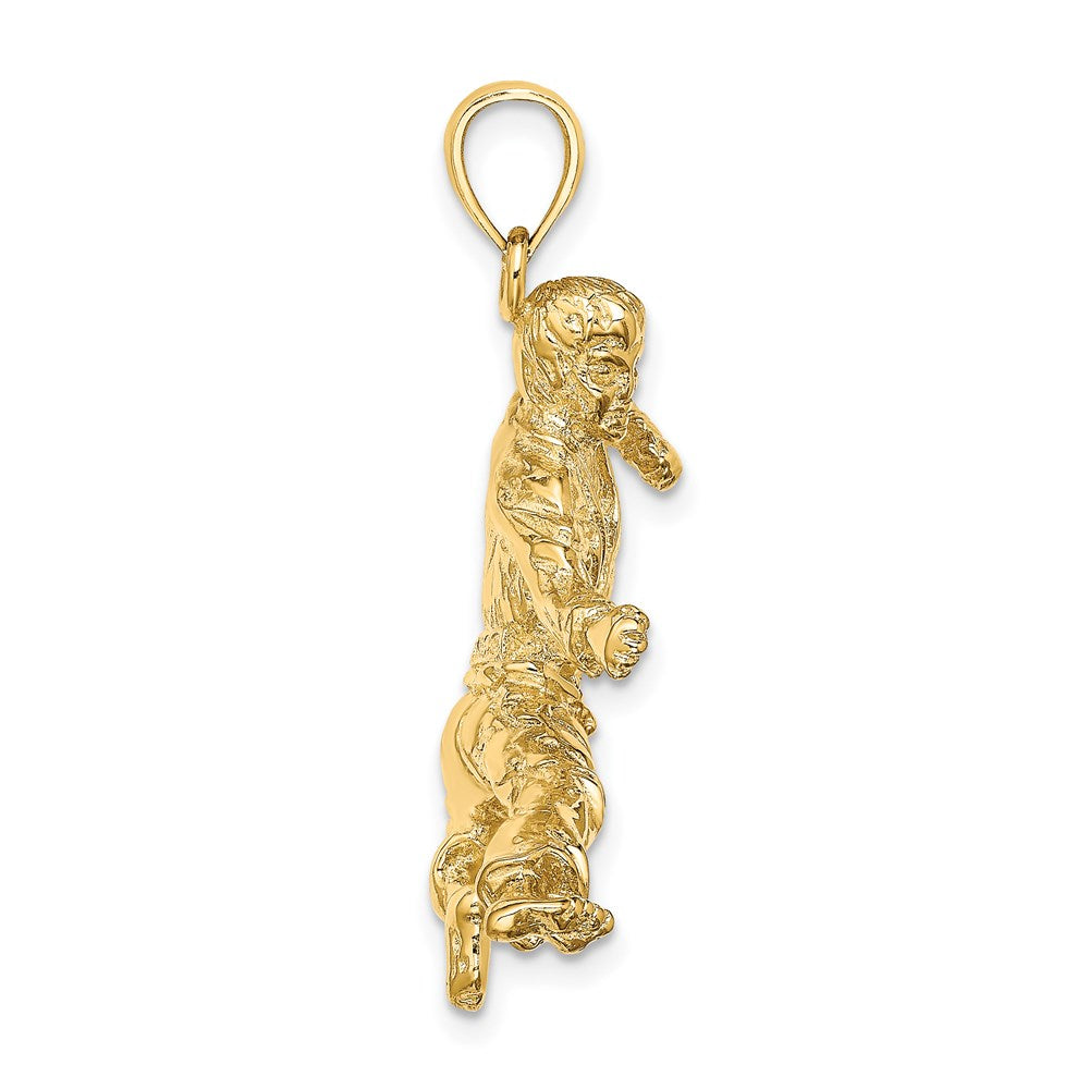 14k Yellow Gold 3-D Karate Man Pendant