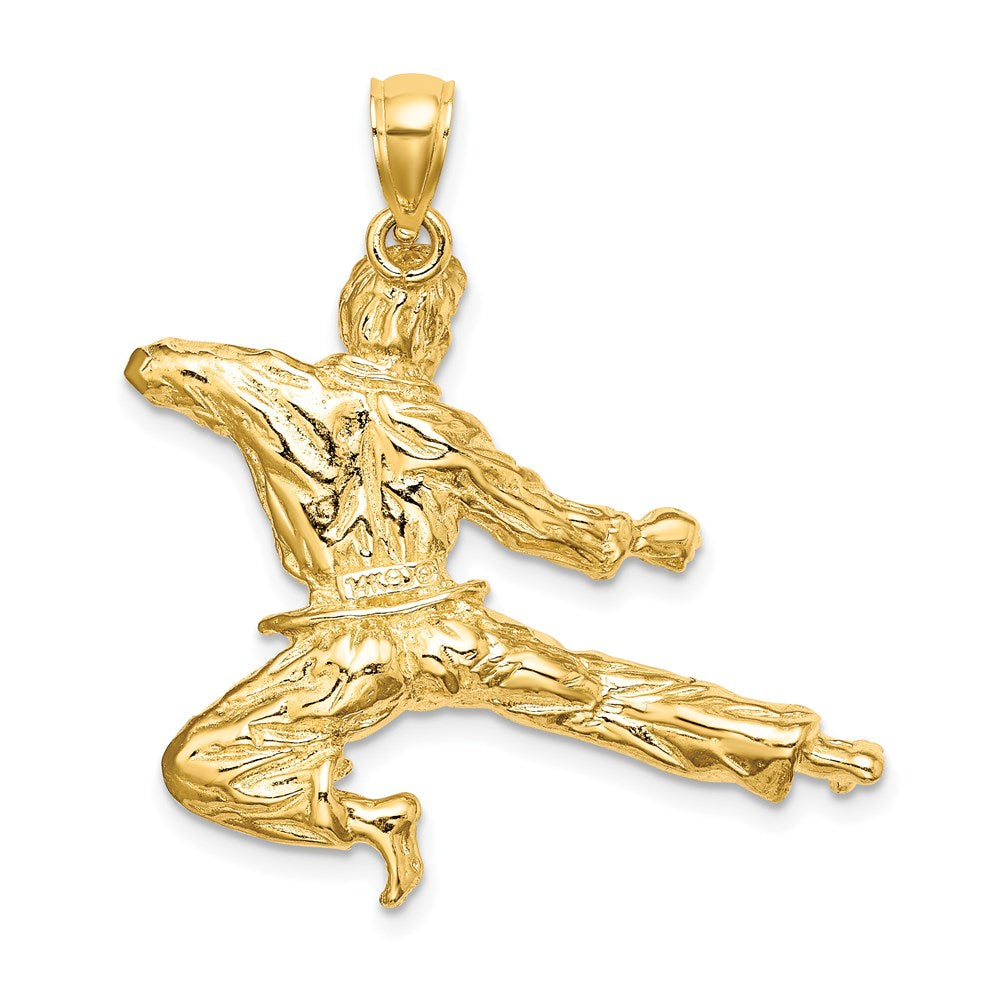 14k Yellow Gold 3-D Karate Man Pendant