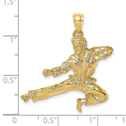 14k Yellow Gold 3-D Karate Man Pendant