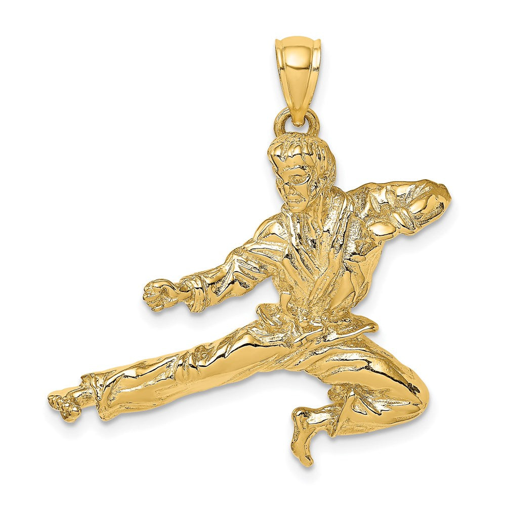 14k Yellow Gold 3-D Karate Man Pendant