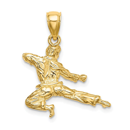 14k Yellow Gold 3-D Karate Man Pendant