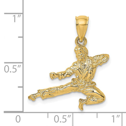 14k Yellow Gold 3-D Karate Man Pendant