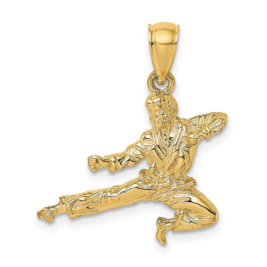 14k Yellow Gold 3-D Karate Man Pendant
