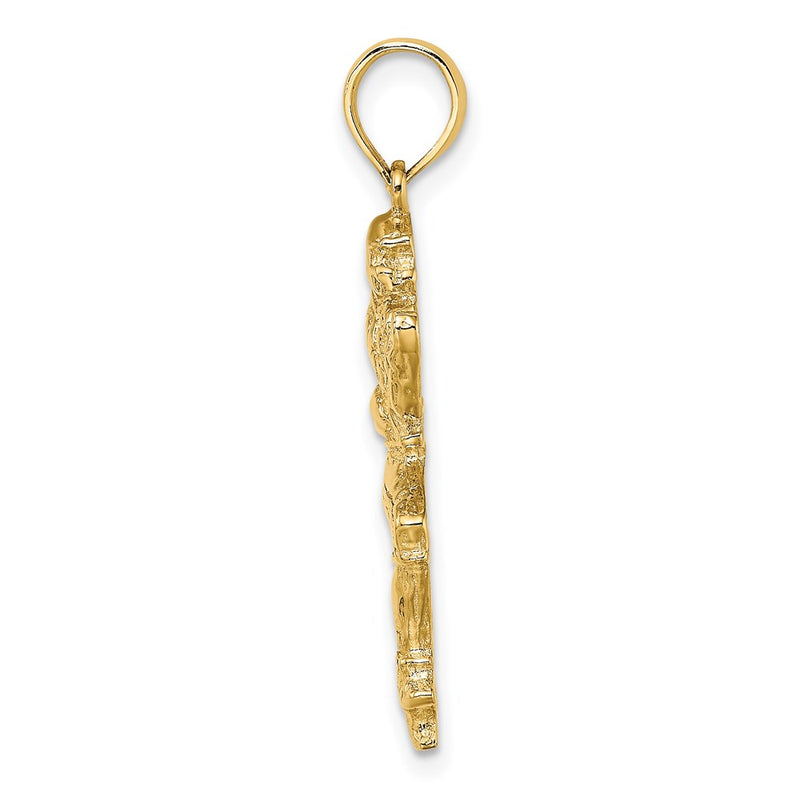 14k Yellow Gold Polished Running Football Player Charm