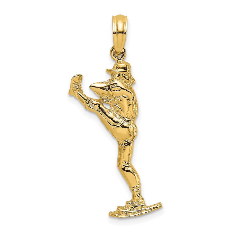14k Yellow Gold 2-D Baseball Pitcher On Mound Charm
