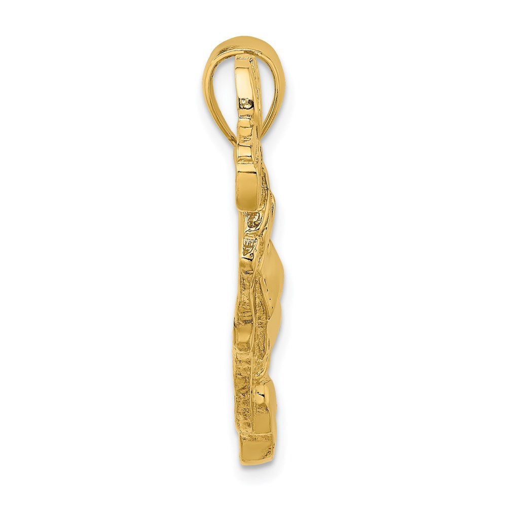 14k Yellow Gold 2-D and Polished Golf Bag Charm