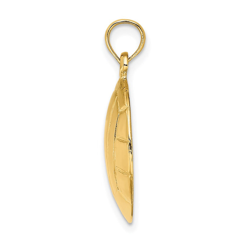 14k Yellow Gold 2-D Polished Volleyball Charm