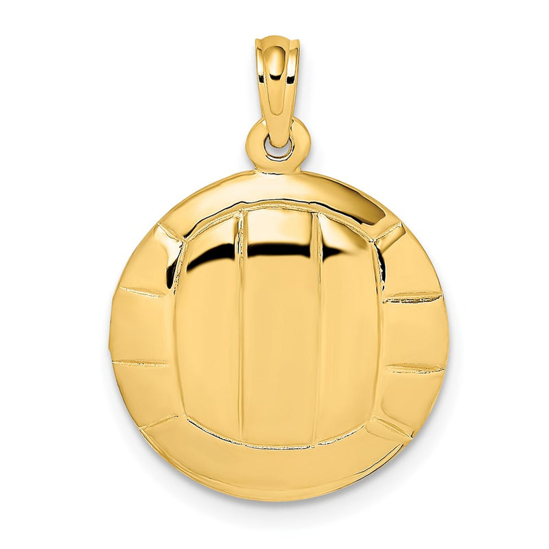 14k Yellow Gold 2-D Polished Volleyball Charm