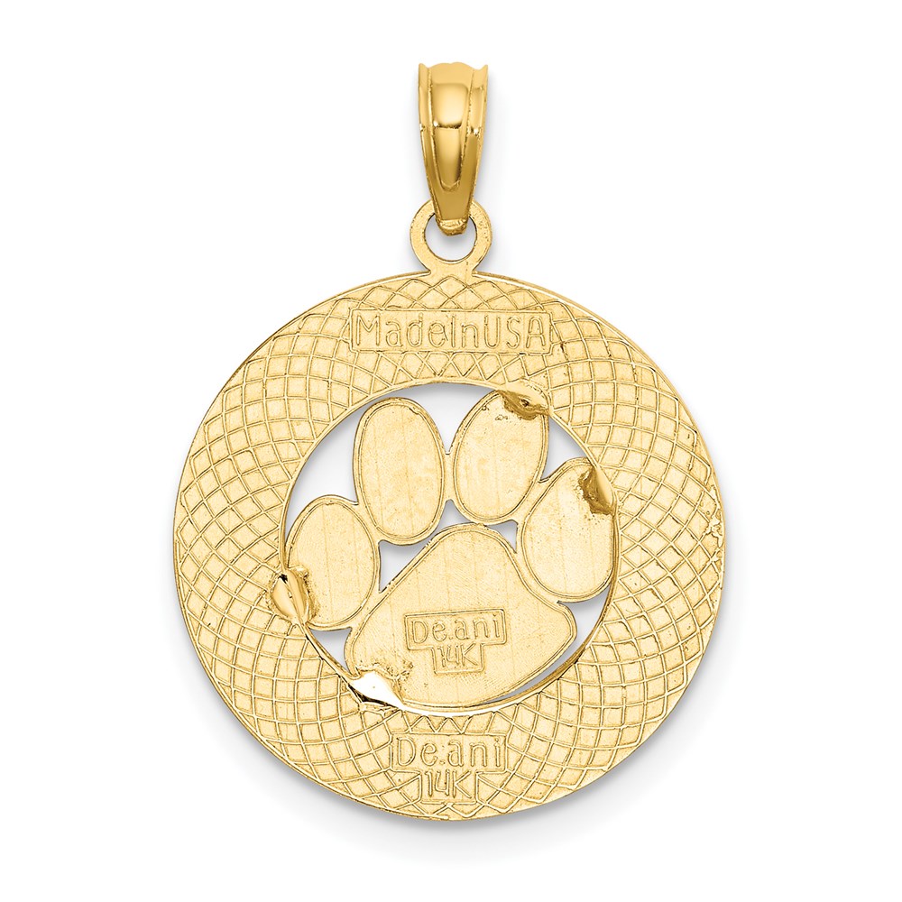 14k Yellow Gold ALASKA w/ Bear Paw Charm