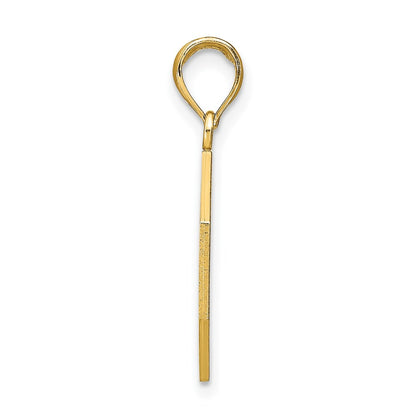 14k Yellow Gold Polished ILL NEVER STOP LOVING YOU Stopsign Pendant