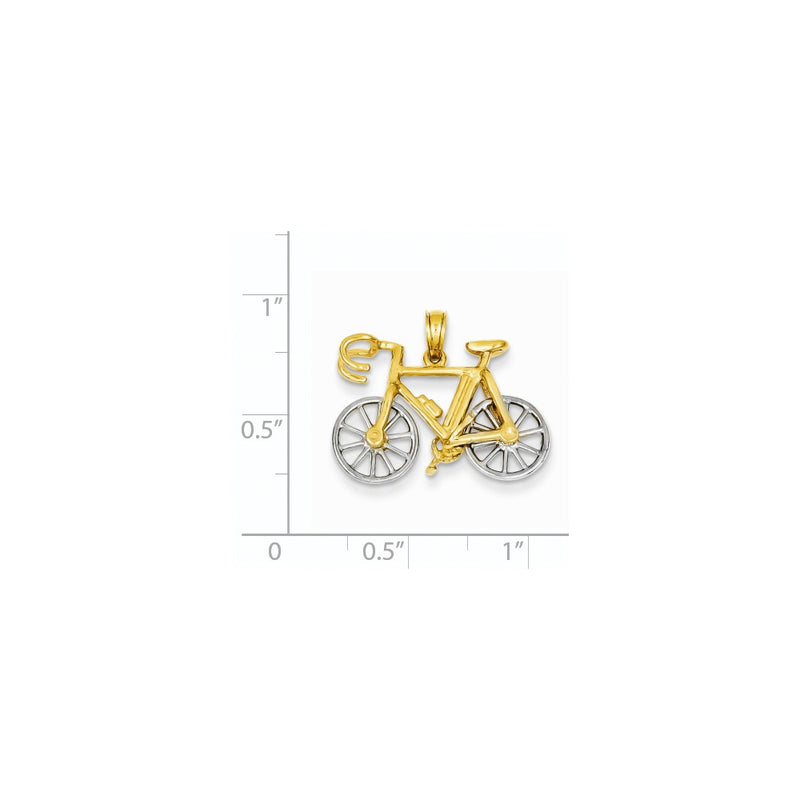 14k Two-tone Gold Two-tone Gold 3-D Bicycle Pendant