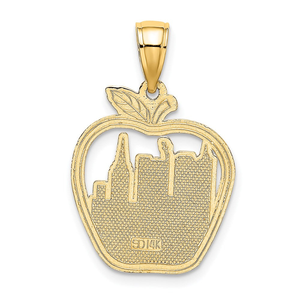 14k Yellow Gold NEW YORK City Skyline in Apple Pendant