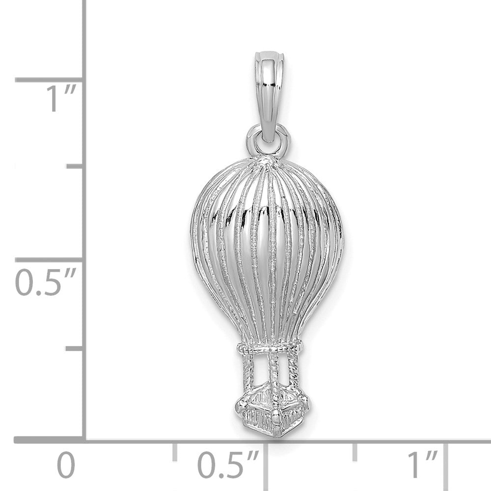 14k White Gold Polished Hot Air Ballon Charm