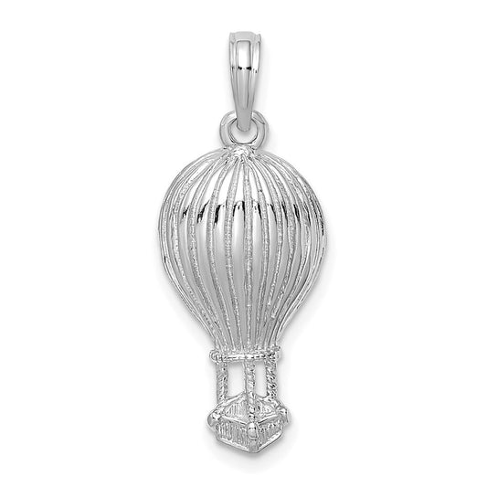 14k White Gold Polished Hot Air Ballon Charm