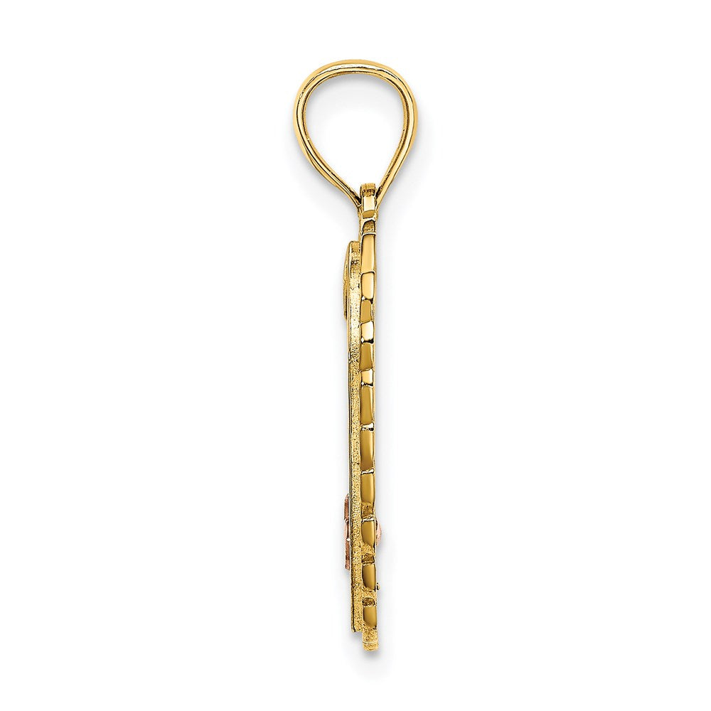 14k Two-tone Gold White Rhodium SWEET 16 In Heart Charm