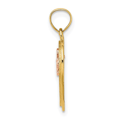 14k Two-tone Gold Two-tone Gold LOVE Heart Charm