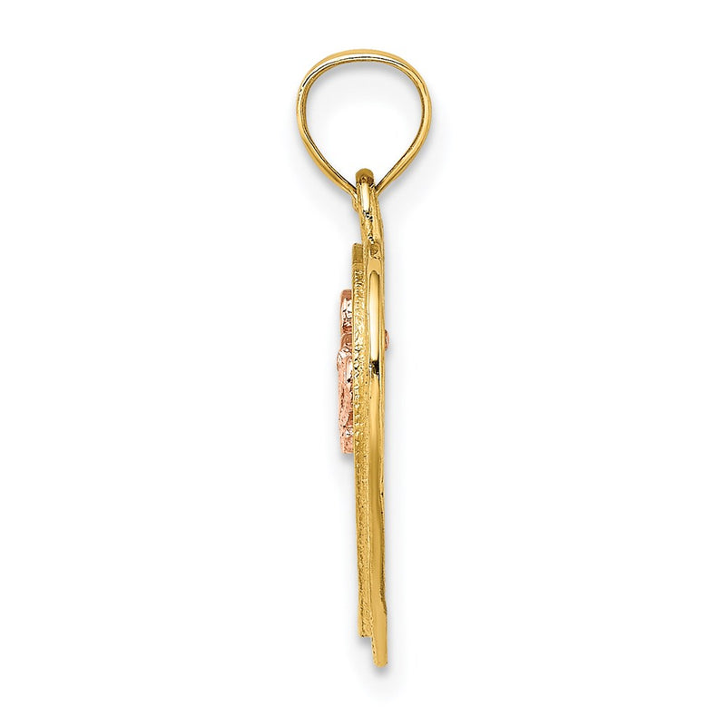 14k Two-tone Gold Two-tone Gold LOVE Heart Charm