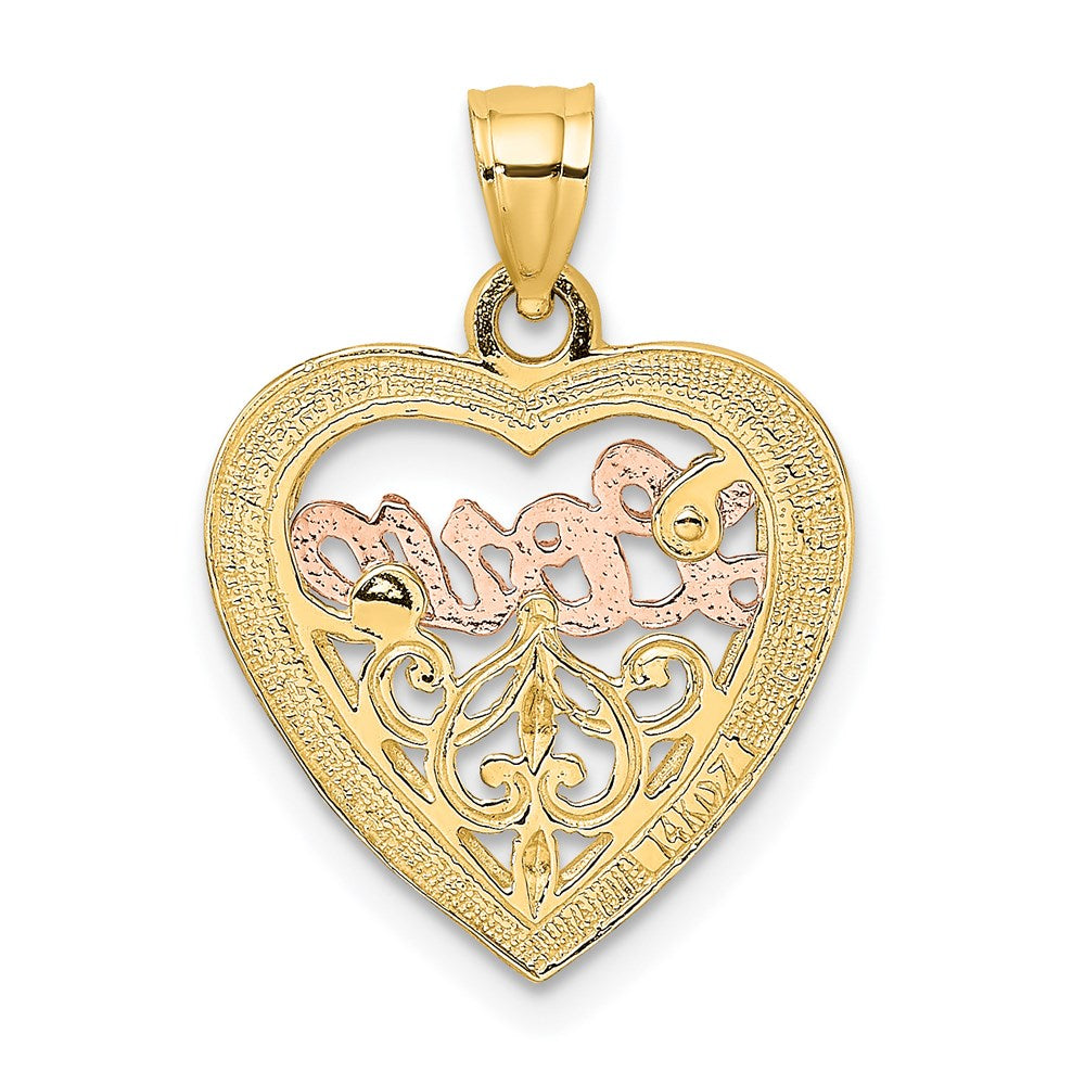 14k Two-tone Gold Two-tone Gold LOVE Heart Charm