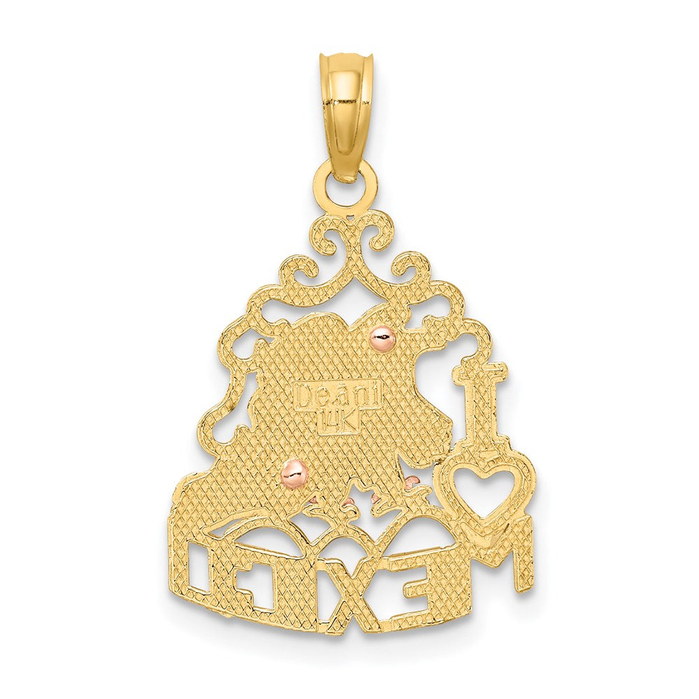14k Two-tone Gold I HEART MEXICO  w/ Eagle Charm