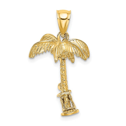 14k Two-tone Gold Moveable Man 3-D Palm Tree Charm