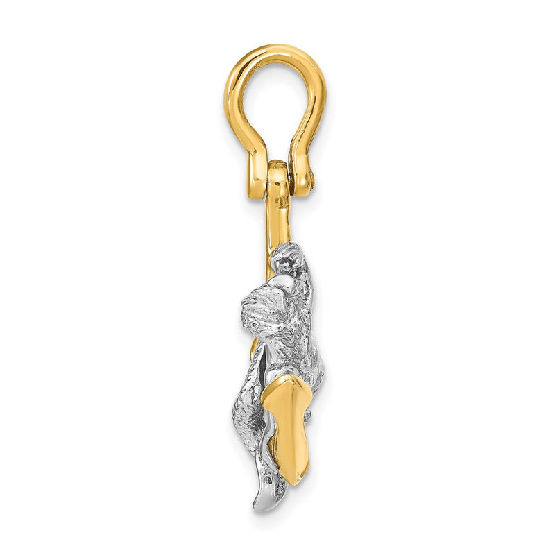 14k Two-tone Gold Two-tone Gold 3-D Anchor and Mermaid Charm